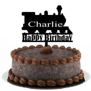 Happy Birthday Choo Choo Train Monogram Topper